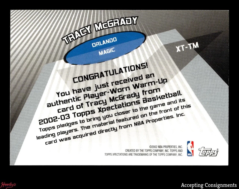 2002-03 Topps Xpectations Xtra Threads #XTTM Tracy McGrady B GAME USED JERSEY - Image 2 of 2