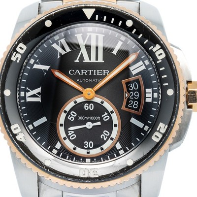 Cartier Calibre Diver 3729 W7100054 Two Tone Rose Auto Men's Watch