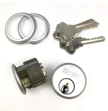 RI-KEY 2 New Mortise Lock Cylinders 1" DOUBLE SIDE KEY 4 KEYS 
