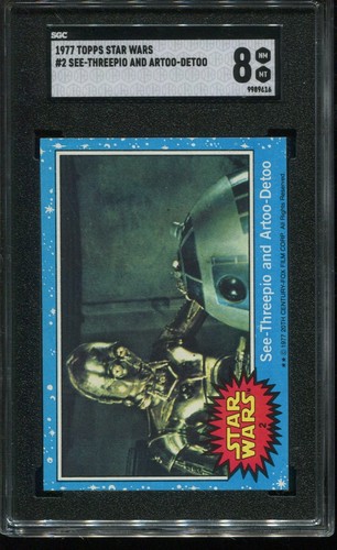 1977 Topps Star Wars #2 See-Threepio and Artoo-Detoo — SGC 8