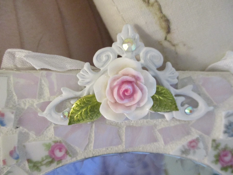 Espejo de mosaico de China rota estilo Shabby Chic con cristal Foto 4 de 4