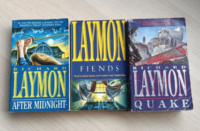 Richard Laymon Paperback Bundle - After Midnight, Fiends & Quake
