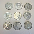 Silver lot of 9 Kennedy half dollar (1965-68) 40% Silver As Pictured