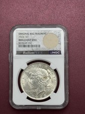Original Bag Fragment 19 23 Peace Dollar 1923-S BRILLIANT UNC