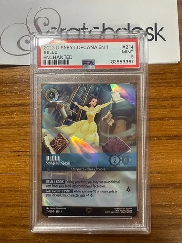 PSA 9 Lorcana BELLE Strange but Special ENCHANTED - THE FIRST CHAPTER 214/204
