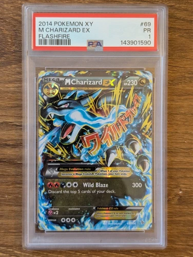 2014 Pokemon XY Flashfire PSA 1 M Charizard EX Mega Holo #69 FRESH CASE SLAB