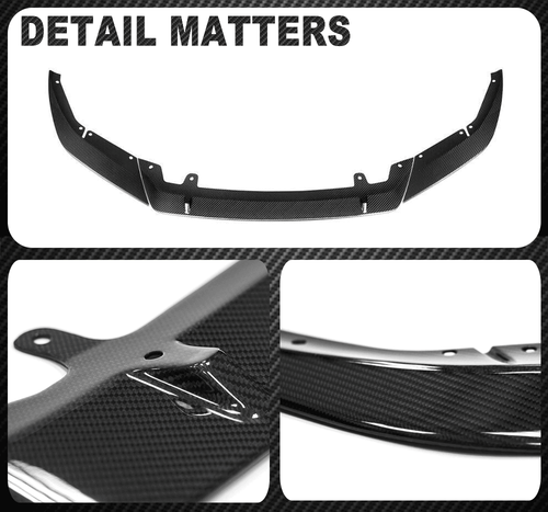 For BMW 5 Series F90 M5 LCI 2021-2022 Real Carbon Fiber Front Bumper Lip Spoiler - Picture 8 of 8