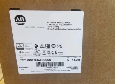 New Original Sealed Allen Bradley 20F11ND022JA0NNNNN PowerFlex 753 AC Drive