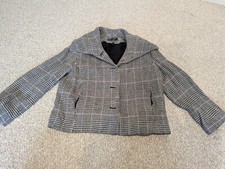 Lauren Ralph Lauren Crop Plaid 100 Linen Blazer Size 10 Pink Black Barbie core