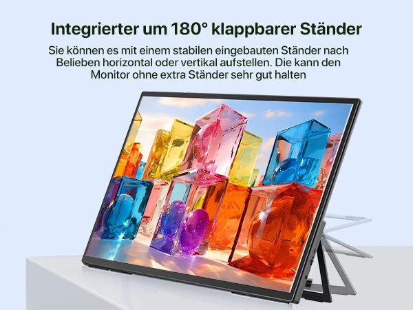 120Hz Portable Monitor, 21,5 Zoll Tragbarer Mobiler IPS Bildschirm 1080P Für PC - Bild 4 von 4
