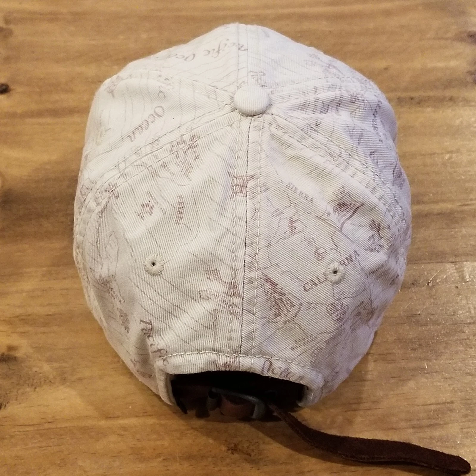 Lucky Brand Hat Cap Leather Strap Back Pacific Ocean Islands AOP Allover