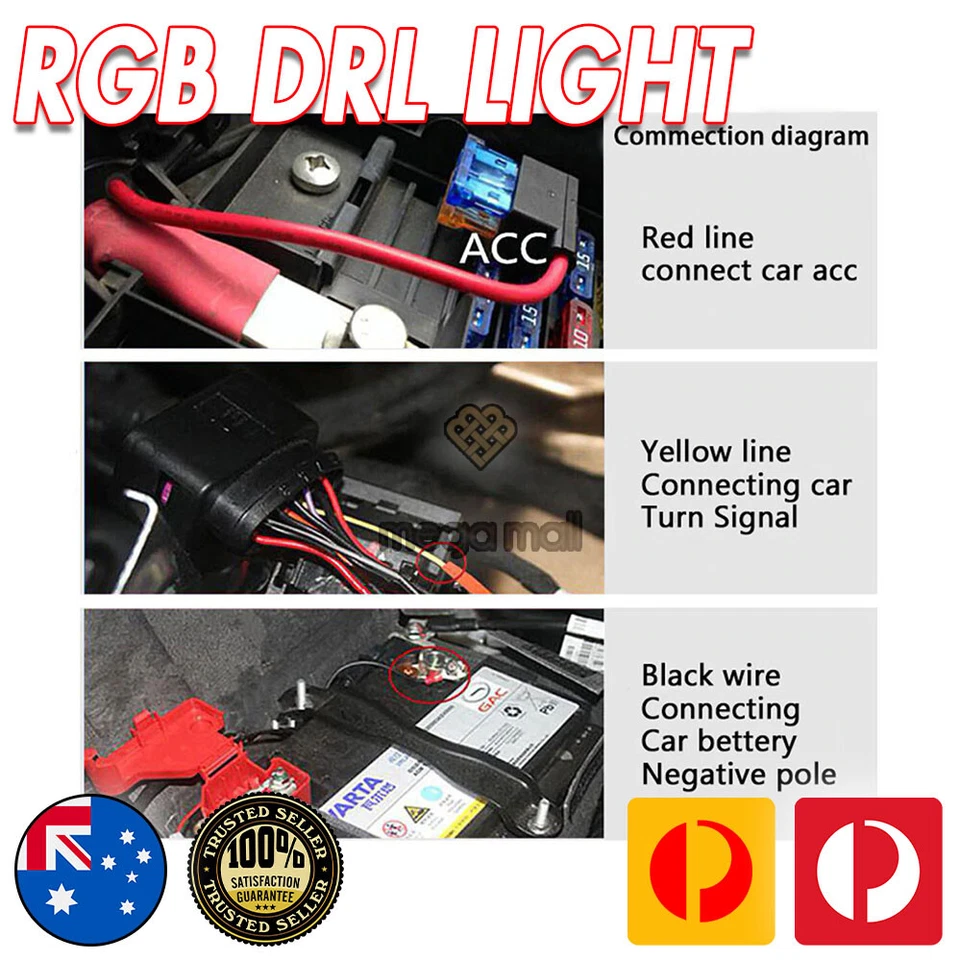 Tira de señal de giro LED DRL secuencial delgada RGB para faros de coche Audi barrido remoto Foto 3 de 4