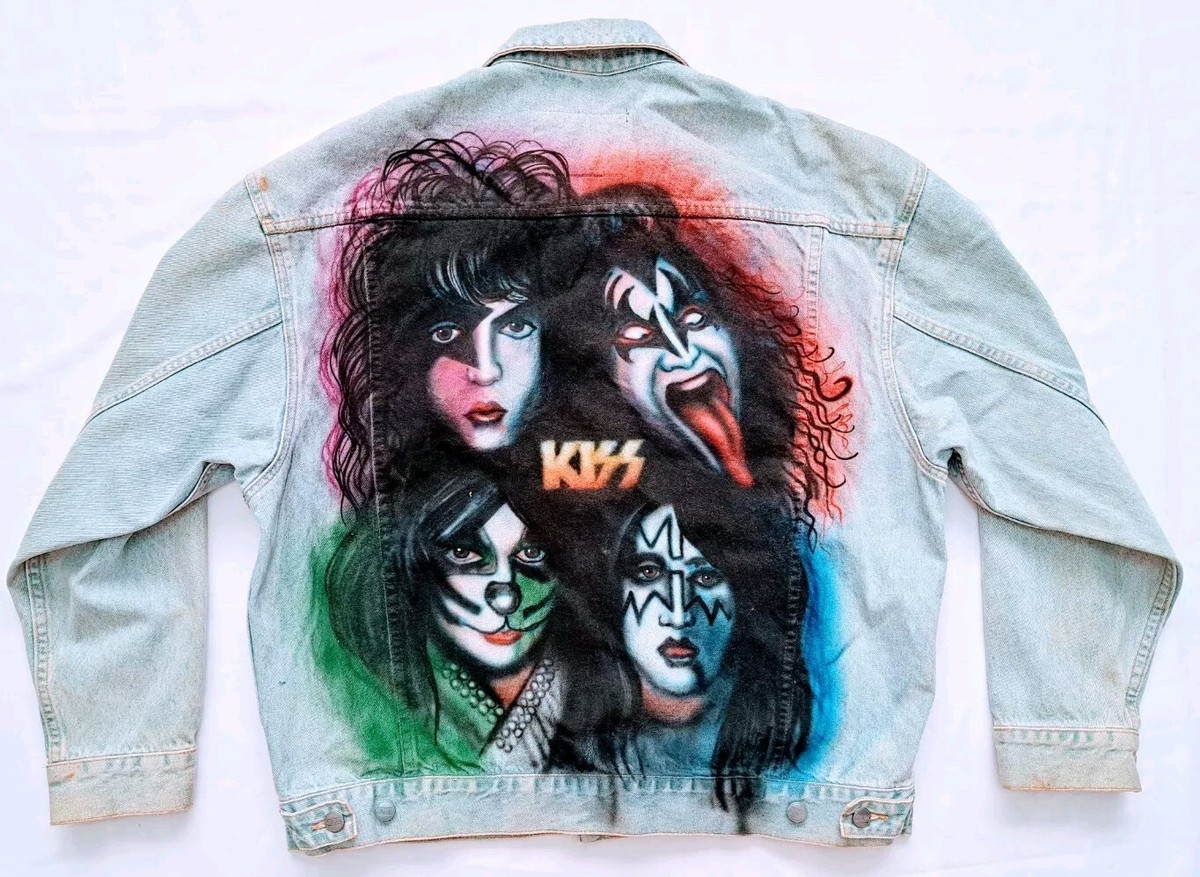 Kiss, Hand Painted, Patched Rock Mens Jacket Size L | eBay
