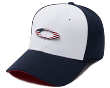 Oakley Tincan Hat / Cap Size S/M or L/XL White / Navy RWB Flag Tin Can