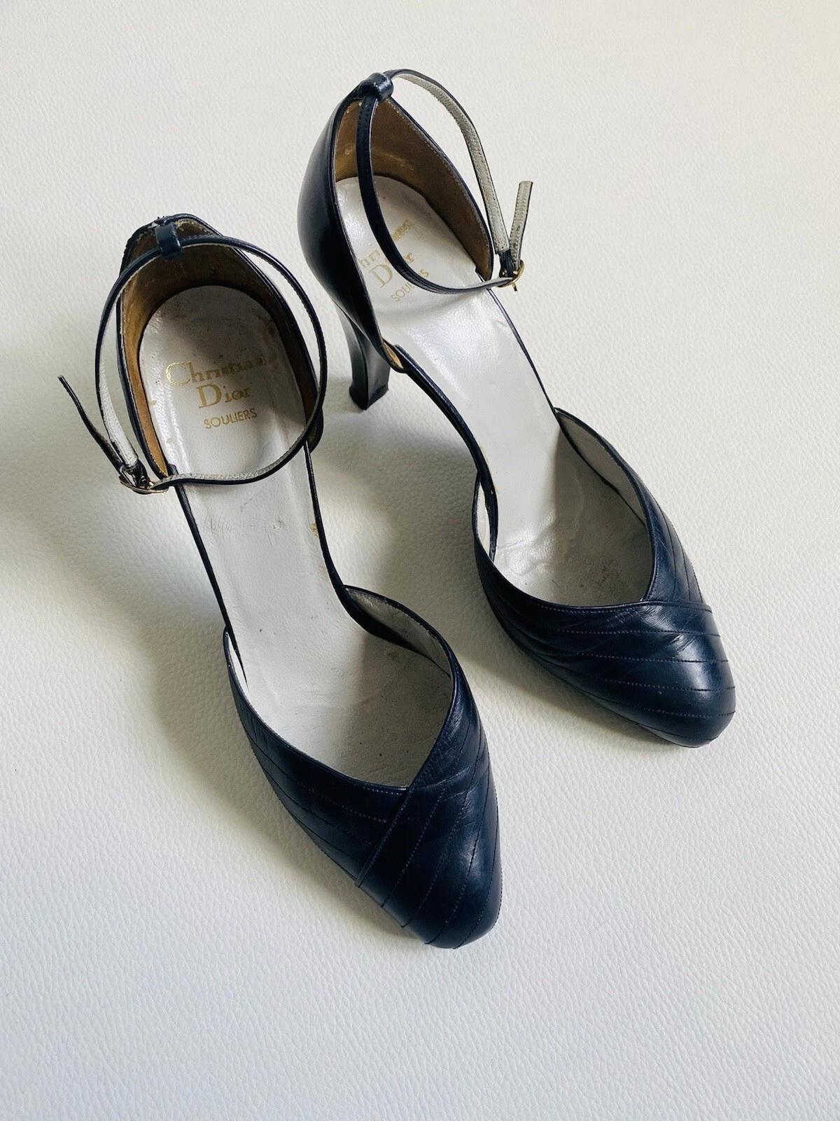 Sandales en cuir à bride CHRISTIAN DIOR Souliers Vintage 1970