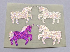 Vintage Glittery Prism Hambly Unicorns Sticker Mod - Rare Factory Flaw