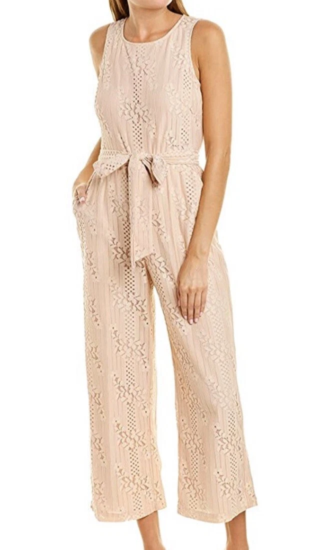 Vince camuto striped jumpsuit discount