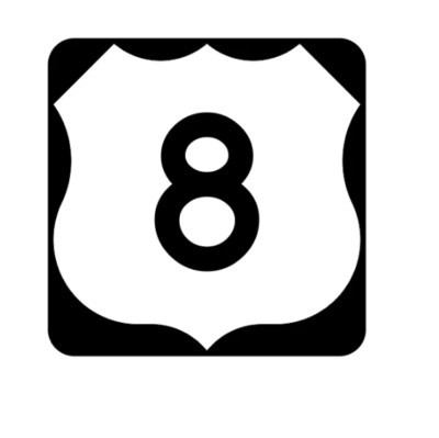 5'' us route 8 highway sign road bumper sticker decal usa made