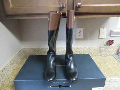 tommy hilfiger tall black boots