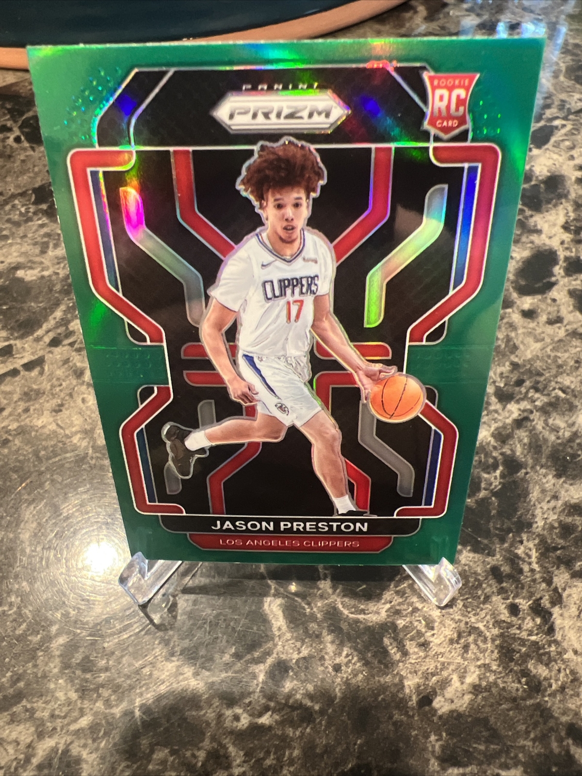 Jason Preston Los Angeles Clippers ROOKIE 2021-22 Panini Prizm Green Prizm #327