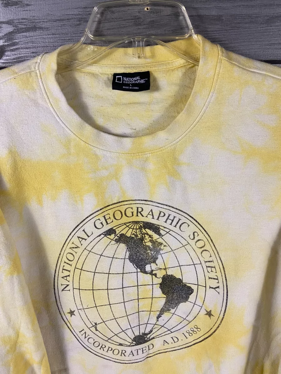National geographic yellow online tie dye hoodie