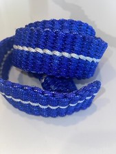 NEW HANDMADE BASKET WEAVE NYLON FABRIC CORD HAND BRAIDED BELT PURPLE WHITE 50"