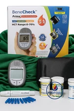 BeneCheck Prime 3-in-1 Blood Test Kit – Glucose, Cholesterol & Uric Acid Monitor