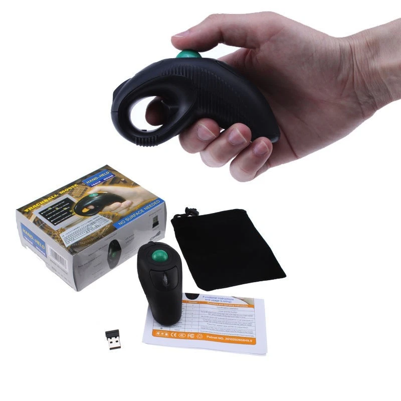 USB Wireless Trackball Mouse TV PC Laptop Finger HandHeld Mice w/ Laser Pointer - Image 3 of 4