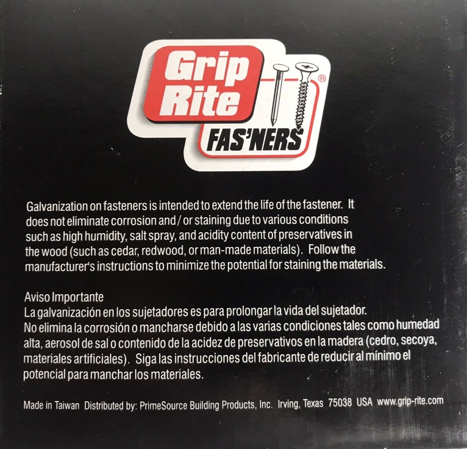 1 LB Grip Rite Aluminum / Vinyl Siding 11/2 Large Head Smooth Shank