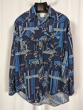 Wrangler Vintage 60s Hippie Floral Cowboy Pearl Snap Single Stitch Western Shirt