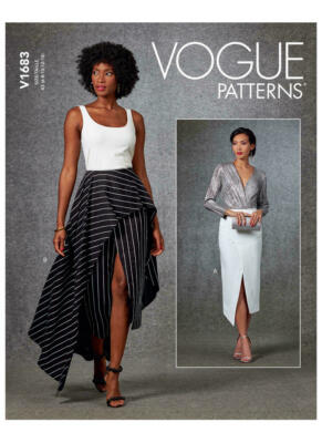 Vogue EASY Skirt Sewing Pattern New Uncut Designer Factory Fold Size 6-14