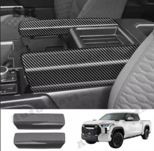 Carbon fiber Central armrest storage box Cover Trim For Toyota Tundra 2022-2024