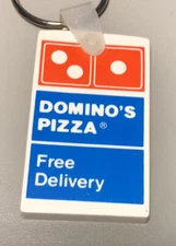 Domino’s Pizza Restaurant Food Advertising Delivery Keychain Key Ring