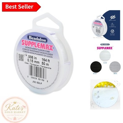 Versatile 164ft SuppleMax Beading Cord - Clear Nylon String for All Crafts