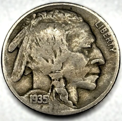 1935-S Buffalo 🦬 Indian Head Nickel 5c VG Very Good - 1109