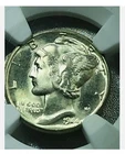 1944 D Mercury Dime MS67 FB NGC, Full Bands - Blast White!