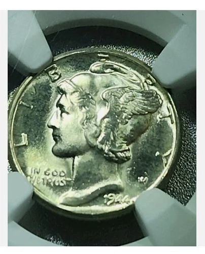 1944 D Mercury Dime MS67 FB NGC, Full Bands - Blast White!