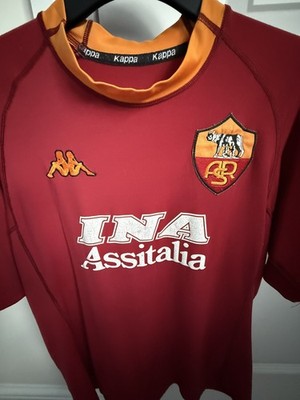 Original Kappa AS Roma Home Shirt 2000-02 - Kids XL (Fits Mens S)