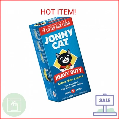 Jonny Cat Heavy Duty Litter Box Liners, Jumbo, 5ct