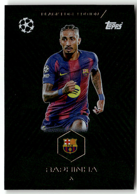 Topps Match Attax CL Extra 2025-26 No. BE 4 Raphinha Black Edge
