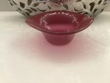 Annie Glass Signed And Numbered Cranberry Bowl 6 In X2 1/8 In