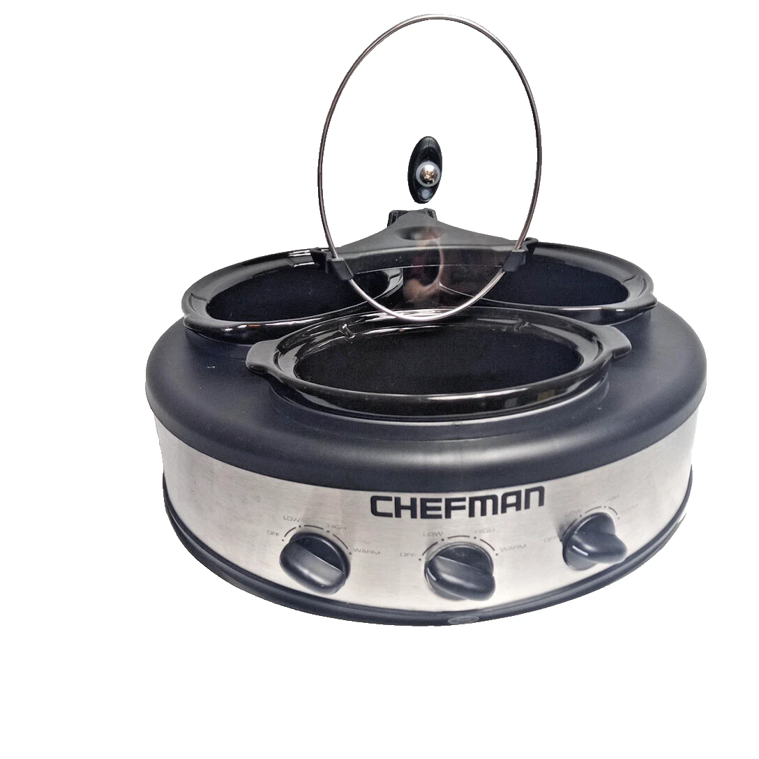 Chefman Triple Slow Cooker Buffet Server 3x1.5Qt NIOB