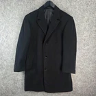 Saks Fifth Avenue Coat Mens 42 Large Black Button Wool Cashmere 15022
