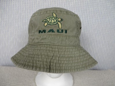 Maui Sea Turtle Hat Bucket Fitted Mens 7 1/4 Green Fahrenheit Hawaii Beach