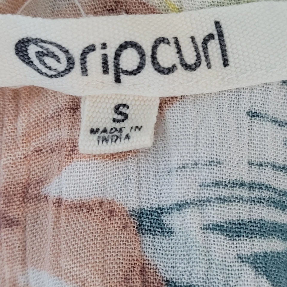 Vestido RIP CURL Tropical Floral Ligero Corbata Cintura Espalda Corredora Talla Pequeña S Foto 3 de 4