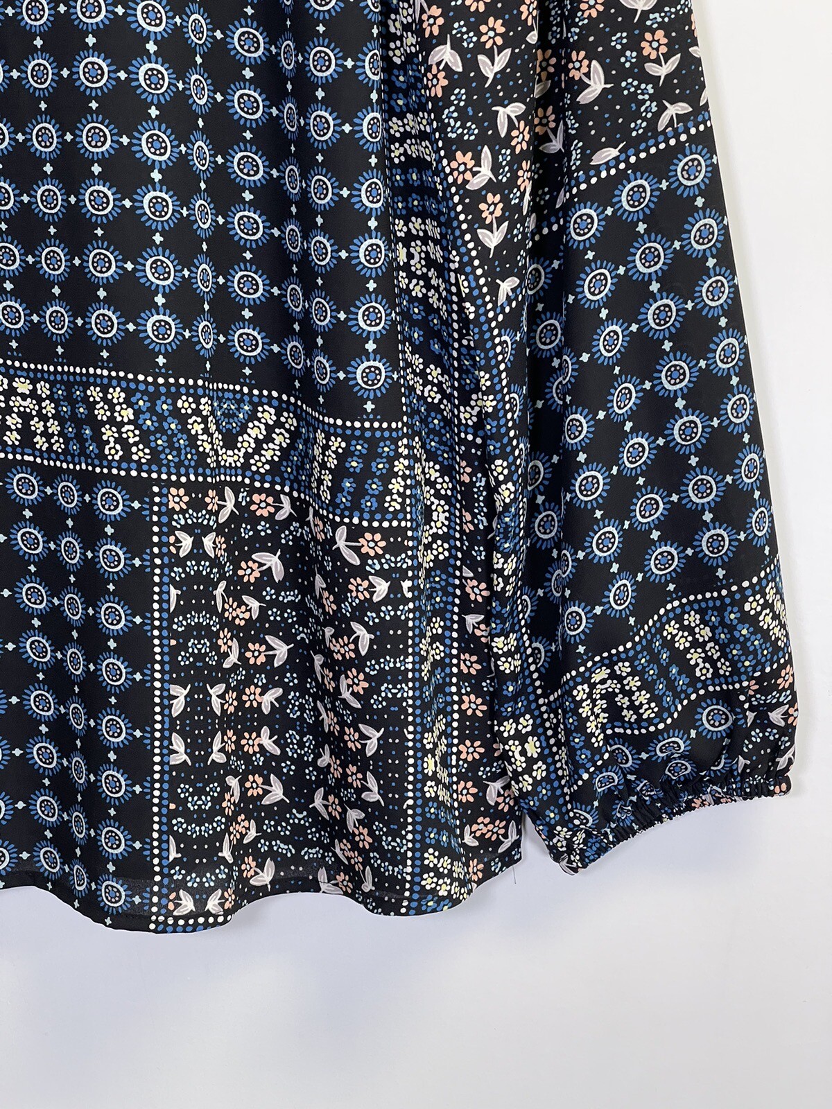 LOFT Women’s MP Patchwork Ruffle Collar Back Pepl… - image 8