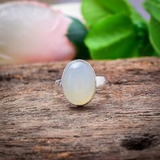 Lavish Aqua Chalcedony Gemstone 925 Sterling Silver Handmade Ring Love For Her