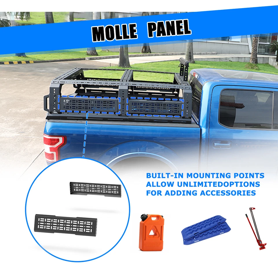 Full-Size Truck Sport Roll Bar Adjustable Chase Rack Universal with Molle Panel - Изображение 4 из 4