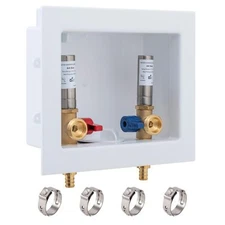Washing Machine Laundry Outlet Box Washer Water Valve Wall Box With Center Drain