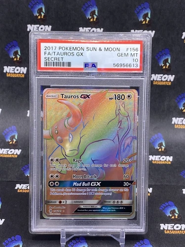 2017 Pokémon Sun & Moon Tauros rainbow #156  PSA 10 Gem Mint